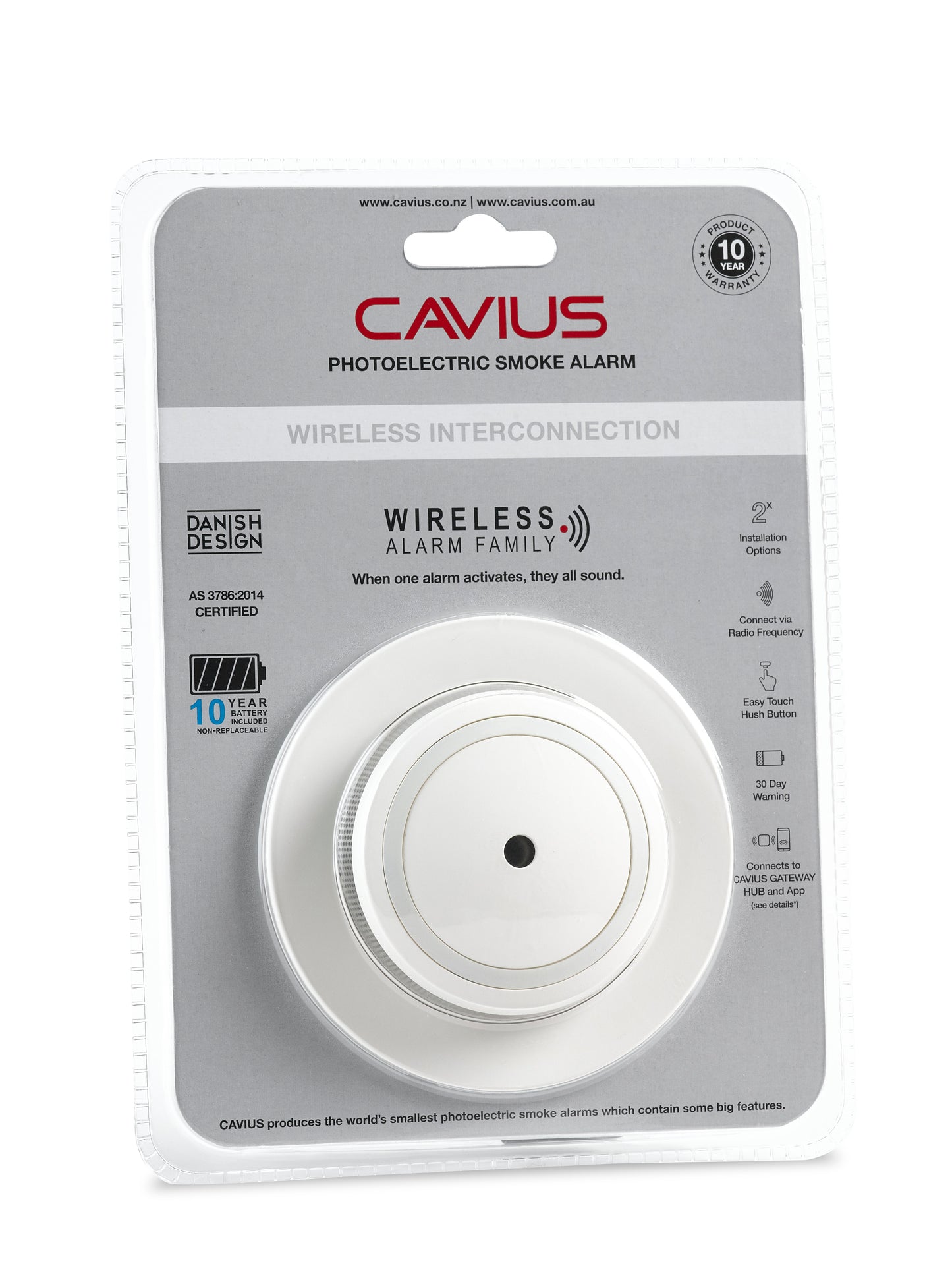 CAVIUS Lithium Alarm with Wireless Interconnect
